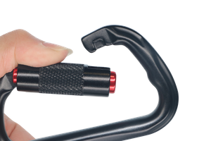 Mosquetón de escalada certificado: clip de mosquetón de bloqueo automático resistente de 26 KN, adecuado para escalada en roca, camping, gimnasio y rescate