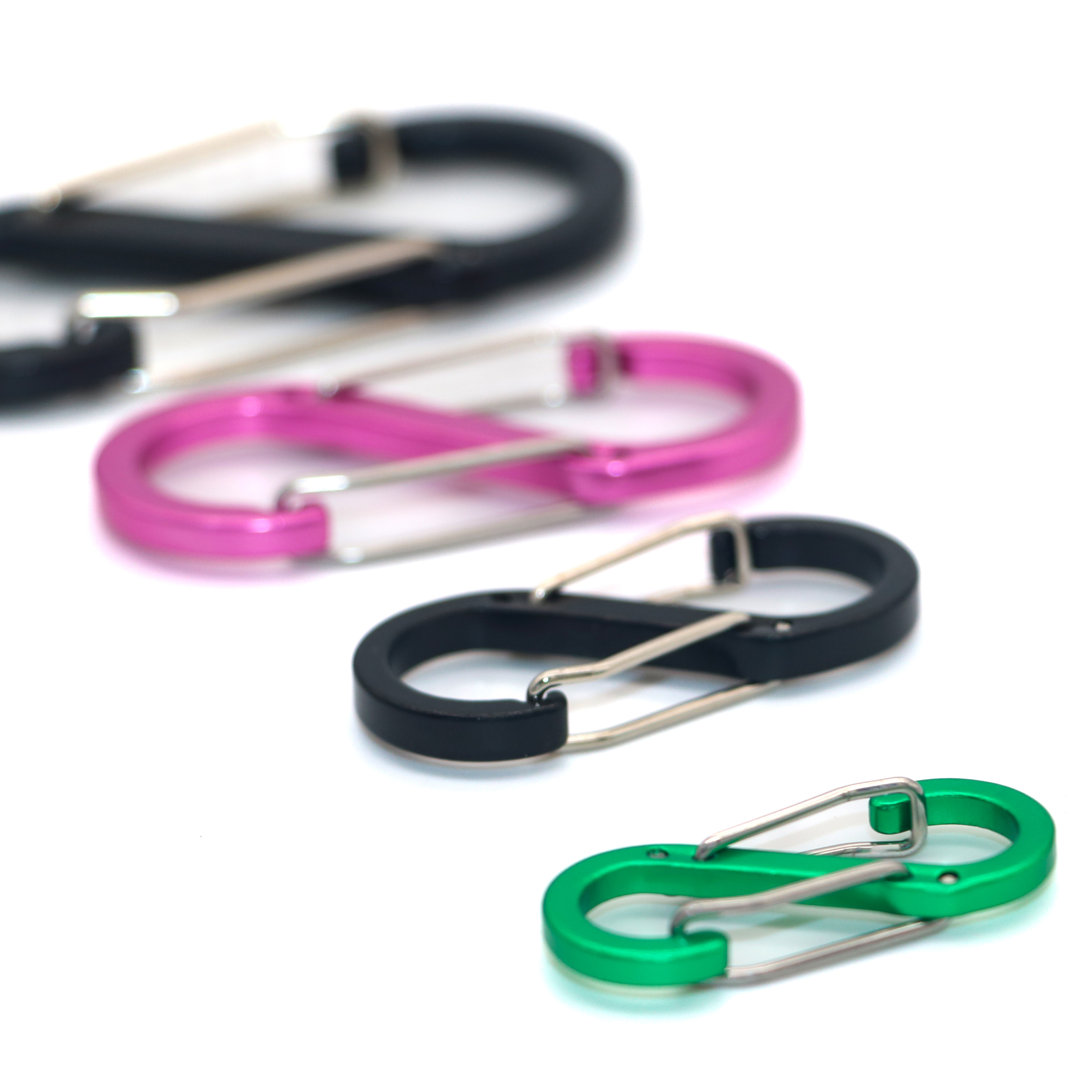 10 Uds Clips de cremallera antirrobo Clips de bloqueo de cremallera mosquetón de colores llavero Clip para Camping pesca viajes deportes al aire libre