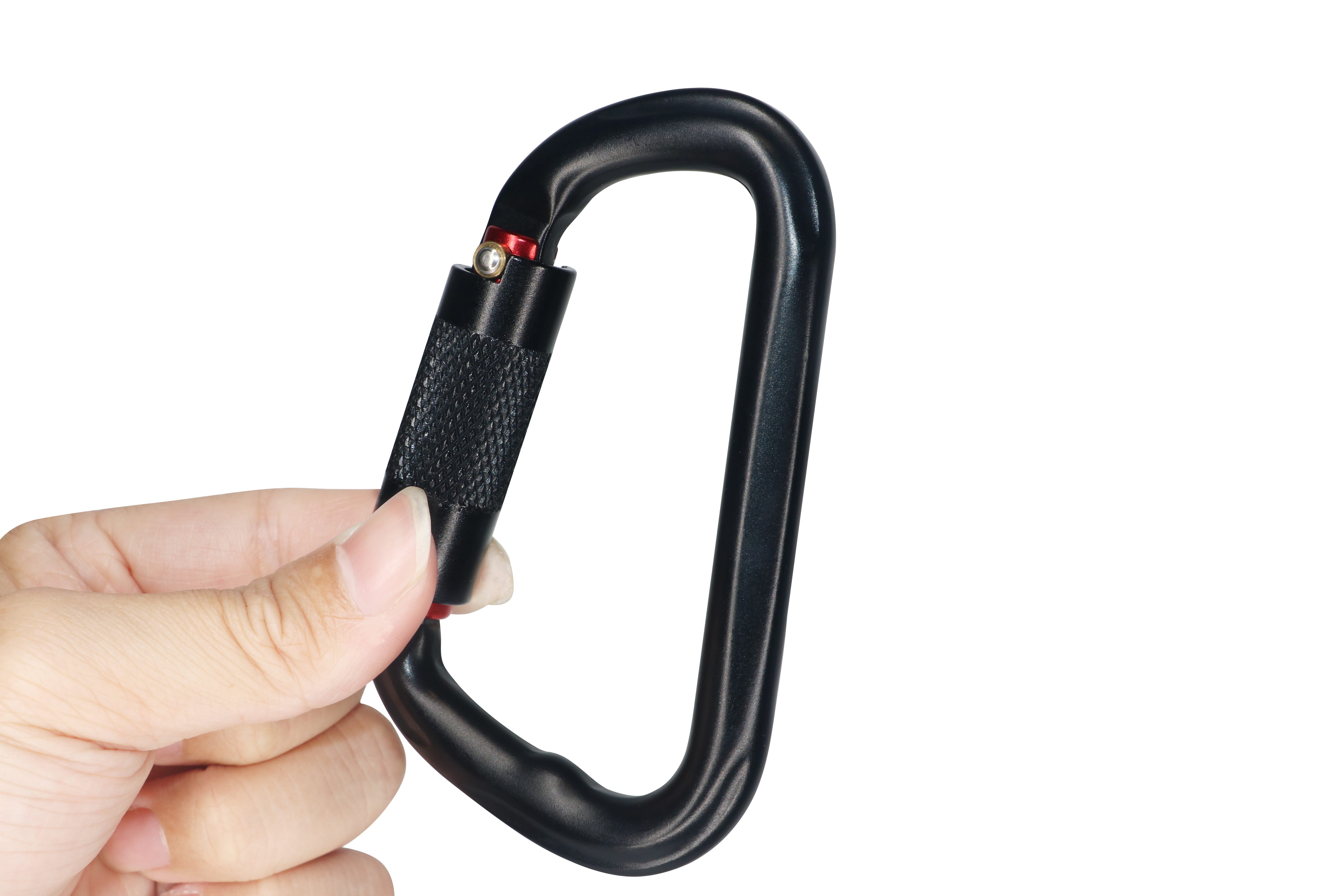 Mosquetón de escalada certificado: clip de mosquetón de bloqueo automático resistente de 26 KN, adecuado para escalada en roca, camping, gimnasio y rescate